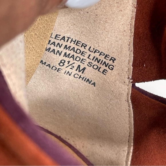 MADE red strappy block heel sandal shoes - Picture 6 of 8